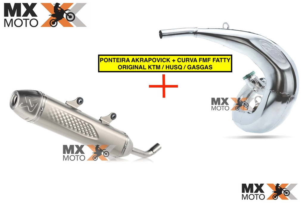 KIT - Ponteira AKRAPOVICK Titanium + Curva FMF Fatty Original para