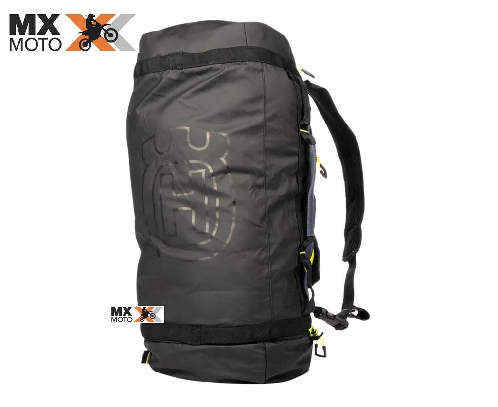 Mochila / Mala Original Husqvarna Duffle Preta e Azul detalhes
