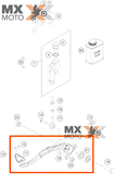 Pedal de Freio Traseiro Original KTM 2T 250/300 SX/XC 23 a 24 / EXC 2024 - HUSQVARNA 2T 250/300 TX/TC 23 a 24 / TE 2024 - Gas Gas 2T EC/MC/EX 250/300 2024 - A44013050044