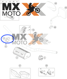 Interruptor Botão Partida e Mata Motor Original KTM SXF/XCF/SX/XC 23 a 25 - EXC / EXCF 2024 - Husq. TX/ FC/ FX 125 a 501 23 e 24 - TE/FE 2024 - GAS GAS MC 250/450 23 e 24 / EC / EX / MC 250/300 / 250-350-400-500F 2024 - A49011074000 / A46011074000