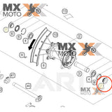 ( NOVO ) Espaçador de Roda Traseira 22mm Original para KTM EXC/XCW/EXCF/XCFW 2024 - SXF/XCF/XC 23 e 24, HUSQVARNA FC/TX 23 e 24 - FE/TE 2024, Gas Gas MC250/450 Factory 23 e 24 - MC/EC/EX 125 a 500 - A46010016000