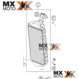 Radiador Lado Direito Original KTM 2T 300 EXC 24 a 26 / 4T 250 SXF 23 a 26 / 4T 250, 350 EXCF, 450 SXF 24 a 26 - Husqvarna 2T/4T 23 a 26 - Gas Gas 2T/4T 23 a 26 - A46035008000