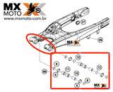 Kit Reparo Rolamentos da Balança Original KTM 450/500/530 2008 a 2016 - Duke/Supermoto 690 07 a 19 - Husqvarna FE 450/501 14 a 16 / Husaberg 450/570 09 a 13 - Motos COM PDS ou LINK na Suspensão Traseira - 59404230110 / 54804230010