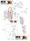 Radiador Lado Direito Original KTM 2T EXC 250/300 20 a 23 - Husqvarna 2T TE 125 a 300 20 a 23 - Gas Gas 2T EC/EX/MC 125 a 300 21 a 23 - 50535008100