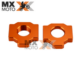 ( PAR ) Esticador de Corrente Eixo Traseiro em Aluminio Anodizado Laranja para KTM 950 2003> 990 2005> 690/1190 2008> 1090/1290 2017> 790 2019> 890 2021> Husqvarna 701,901