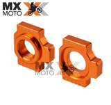 ( PAR ) Esticador de Corrente Eixo Traseiro em Aluminio Anodizado Laranja para KTM 950 2003> 990 2005> 690/1190 2008> 1090/1290 2017> 790 2019> 890 2021> Husqvarna 701,901