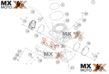 ( 01 ) Anel de Silicone Flange do Escape 11,3X2,4 Original KTM Husqvarna 2T 250/300 - 2017 a 2023 - GAS GAS 2T 21 a 23 - 0770116241