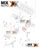 Porca da Campana da Embreagem / Porca do Eixo Virabrequim M18x1.5 Original KTM 2T / 4T - 2011 a 2025 - Husqvarna 2T / 4T 14 a 25 - GASGAS 2T / 4T  2021 a 2025 - 77230029000 / 0910001801000S / 0910001801001S