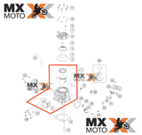 ( No PIX R$ 6399,00 ) Kit Cilindro, Pistão e Anéis Original KTM 2T ( TBi ) EXC 300 2024 a 2025 - Husqvarna 2T ( TBi ) TE / TE Pro 300 24 a 25 - Gas Gas 2T ( TBi ) EC 300 24 a 25 - A45030138000