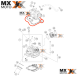 Junta Guarnição Tampa de Válvulas Original KTM 450 SXF 19 a 22 - 450/500 EXC-F 20 a 23 / Husqvarna FE 450/501 20 a 23 - FC/FX - 450 19 a 22 / Gas Gas MX/EC/EX 450 21 a 23 - 79536053000
