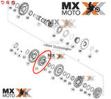 Engrenagem 6ª Marcha 20 Dentes (Z=20) Original KTM 4T 350 EXCF/XCF 12 a 17 - 2T 250/300 EXC/XC 11 a 17 - Husqvarna 4T FE 350 14 a 17 / 2T TE 250/300 14 a 17 - Husaberg 2T 250/300 2013 - FE 350 2013  - 54833216000
