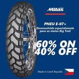 Par Pneu Mitas E-07 + ( Plus ) ( Enduro Trail +) - Dianteiro 90/90-21 ( 54H ) e Traseiro 150/70-17 ( 69H )