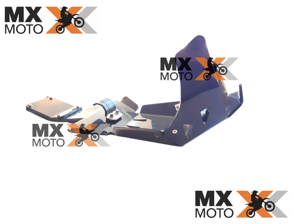 Protetor de Motor Com Protetor de Link AXT de Polietileno 6mm ( PEAD ) para KTM 2T SX/XC 250/300 2019 a 2022 - Husqvarna 2T 250/300 TX 19 a 22 - TE 2020 a 2023 - Gas Gas 2T EC 250/300 2021 a 2023
