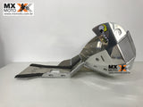 Protetor de Motor e Cano em Aluminio KTM EXC 250/300 2T 2024 / XC 250/300 2023 e 2024 - Husqvarna TEi / TPi 2024 - GASGAS 2T EC/EX 250/300 2024 - Prata, Preto  - Start Racing