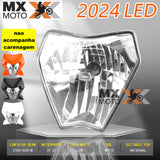 Farol de Led ( Globo + Led ) Sem Carenagem Compatível para KTM 2T EXC / 4T EXCF 150 a 500 2024 e 2025