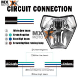 Farol de Led ( Globo + Led ) Sem Carenagem Compatível para KTM 2T EXC / 4T EXCF 150 a 500 2024 e 2025