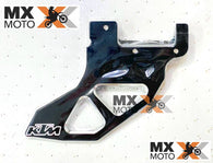 Protetor de Disco Freio Traseiro Aluminio Anodizado Preto Réplica KTM 2004 a 2024 - com Logo KTM