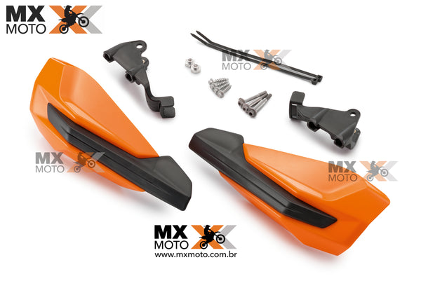 Kit Protetor de Mão / Manete Aberto com suportes LARANJA KTM Original 2014 a 2024 - 7770217900004 ou 79602979000EB