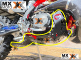 Protetor de Motor Com Protetor de Link AXT de Polietileno 6mm ( PEAD ) para KTM 2T SX/XC 250/300 2019 a 2022 - Husqvarna 2T 250/300 TX 19 a 22 - TE 2020 a 2023 - Gas Gas 2T EC 250/300 2021 a 2023