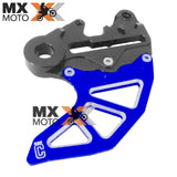 Protetor de Disco Corona Traseiro Integral 22mm Com Suporte de Pinça Usinado em Aluminio para KTM SX/SXF/XCF 23 e 24, EXCF/EXC 2024 - Husqvarna TX/TC 23 e 24, FE/TE 2024 - GAS GAS 2024 ( Cores a escolher - Laranja, Azul, Prata, Preto, Vermelho )