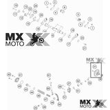 Eixo Da Bomba DAGUA com Engrenagem Original KTM 2T 250/300 EXC/SX/XC ( carb. ou TPi  ) 19 a 23 - Husqvarna 2T TPi TC/TE 250/300 19 a 23 - Gas Gas 2T TPi 250/300 21 a 23 - 55537050444 / 55537050244