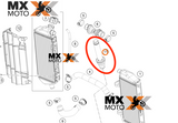 Tubo Central de Radiador Original para KTM EXC/EXCF 250,300,350 - 24 a 26 / HUSQVARNA FE/TE 250,300,350,501 - 24 a 26 / GASGAS EC, 250F,300,350F,500F - 24 a 26 - A49035073033