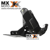 Protetor de Motor e Cano em Aluminio KTM EXC 250/300 2T 2024 / XC 250/300 2023 e 2024 - Husqvarna TEi / TPi 2024 - GASGAS 2T EC/EX 250/300 2024 - Prata, Preto  - Start Racing