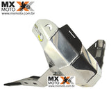 Protetor de Motor e Cano em Aluminio KTM EXC 250/300 2T 2024 / XC 250/300 2023 e 2024 - Husqvarna TEi / TPi 2024 - GASGAS 2T EC/EX 250/300 2024 - Prata, Preto  - Start Racing