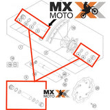 Kit Rolamentos, Retentores e Espaçadores Eixo de Roda Dianteira Original para KTM EXC/XCW/EXCF/XCFW 2016 a 2024 - SXF e XCF 15 a 24, HUSQVARNA FC/TC/FX 14 a 24 - FE/TE 16 a 24, Gas Gas EC/EX 250/300/350 21 a 24 - 77709015000