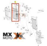 Radiador Lado Direito Original KTM 2T 300 EXC 24 a 26 / 4T 250 SXF 23 a 26 / 4T 250, 350 EXCF, 450 SXF 24 a 26 - Husqvarna 2T/4T 23 a 26 - Gas Gas 2T/4T 23 a 26 - A46035008000
