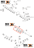 Kit Reparo Da Bomba DAGUA Original KTM 250/300 2T - 2013 a 2016 - Husqvarna 2T 14 a 16 - Husaberg 2T 12 a 14 - 54835055110
