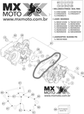 Junta Meio do Motor Original KTM 2T EXC /TPi 250/300 2017 a 2023 - Husqvarna TE 250/300 2017 a 2023 - TX 300 / TC 250 17 a 22  - GASGAS EC250/300 EX250/300 2021 a 2023 - 55430039000