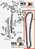 Corrente de Comando 104 Links ORIGINAL KTM 690 07 a 18 / Husqvarna 701 2016 - 76036013000 ou 75036013000