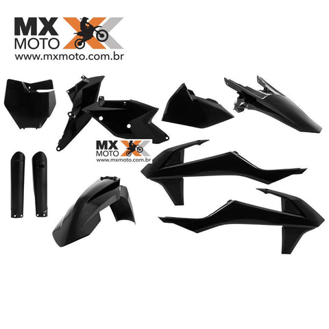 Kit Plástico Acerbis Preto Completo Para KTM EXC/EXCF 17 a 19 - SXF/XCF 16 a 18 - 10 PEÇAS - 2421060001