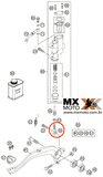 Cabeça Giratória do Pedal de Freio Traseiro Original KTM 50-560 2003 a 2024 - Husq 14 a 24 - Gas Gas 21 a 24 - 54813055000 / 54813055100