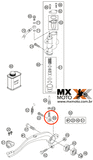 Cabeça Giratória do Pedal de Freio Traseiro Original KTM 50-560 2003 a 2022 - 54813055000 / 54813055100