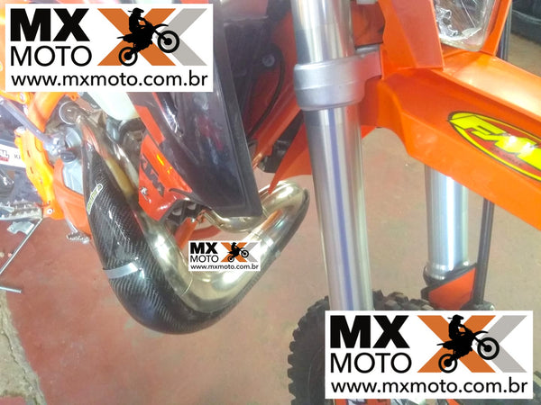 Protetor de Curva Carbono / Fibra KTM 2T EXC 250/300 2017 a 2019 - Husqvarna TE TX 250/300 17 a 19 - Marca Kicarbono