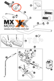 Protecão de Borracha Domino para Acelerador Original KTM 125/300 2T 97/16 - Husqvarna 125/300 2T 14/16 - HUSABERG 250/300 2T 11/14 - 50302020000