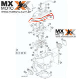 Junta Guarnição Tampa de Válvulas Original KTM 4T 250 XCF 07 a 12 - SXF 05 a 12 - XCFW 07 a 13 / Husaberg 250 13 - 77036053000