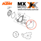 Junta Grande da Tampa da Embreagem Original KTM 250 EXCF/XCFW 14 a 16 - 350 EXCF/XCFW 12 a 16 - 350 SXF/XCF 11 e 12 - Husqvarna FE 250/350 14 a 16 - Husaberg FE 350 2013 - 77230025000