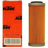 Filtro de Óleo de Papel Longo Original KTM SXF/XCF/XCFW/EXCF 250 / 350 / 450 / 500 - 2007 a 2024 - Husqvarna FE/FC/FX 250 a 501 14 a 24 – Gas Gas EC250F/350F EX250F/350F/450F MC250F/450F 2021 a 2024 - 77338005100