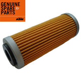 Filtro de Óleo de Papel Longo Original KTM SXF/XCF/XCFW/EXCF 250 / 350 / 450 / 500 - 2007 a 2024 - Husqvarna FE/FC/FX 250 a 501 14 a 24 – Gas Gas EC250F/350F EX250F/350F/450F MC250F/450F 2021 a 2024 - 77338005100