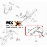 Rabeta Preta Inferior / Paralama Inferior ( preto ) sem Lanterna Original KTM 2T EXC / TPI e 4T EXCF 150 a 500 2020 a 2023 - 79708015000