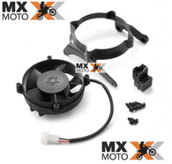 Ventoinha / Ventilador Original com Suporte e Relé para KTM 2T EXC 17 a 24 (carburada - manualmente) / KTM 2T TPi/TBi vai funcionar automaticamente 17 a 24 , Husqvarna TE 250/300 2T Tpi/TBi injetada 17 a 24, Gas Gas 2T ( Injetadas ) 250/300 17 a 24