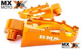 Pedaleira Drop BMS em Alumínio Anodizada laranja para KTM 06 a 16 / HUSABERG 11 a 14 / HUSQVARNA 14 a 16 / SHERCO 2012 em diante - 48183