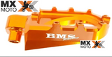 Pedaleira Drop BMS em Alumínio Anodizada laranja para KTM 06 a 16 / HUSABERG 11 a 14 / HUSQVARNA 14 a 16 / SHERCO 2012 em diante - 48183