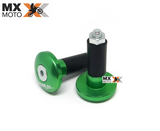 Bar Ends / Protetor de Punho / Acabamento Guidão BMS em Aluminio Anodizado Verde - BMS 47771