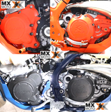 Protetor Tampa Magneto + Protetor Tampa Embreagem e Bomba Dagua Para KTM 2T 250/300 EXC/TPi 20 a 23 - Husqvarna 2T TE/TPi 250/300 20 a 23 - GAS GAS EX 300 2021 a 2023 - Preta ou Laranja