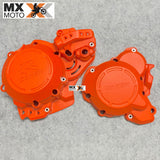 Protetor Tampa Magneto + Protetor Tampa Embreagem e Bomba Dagua Para KTM 2T 250/300 EXC/TPi 20 a 23 - Husqvarna 2T TE/TPi 250/300 20 a 23 - GAS GAS EX 300 2021 a 2023 - Preta ou Laranja