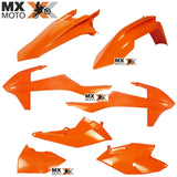 Kit Plástico com 07 Peças para KTM EXC / EXCF 17 a 19 - SXF / XCF 16 a 18 - AMX ( Branco, Laranja e Preto )